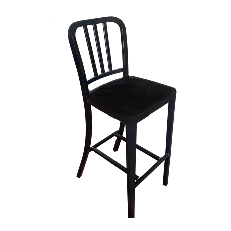 Navy Aluminium Bar Stool 75cm - Black
